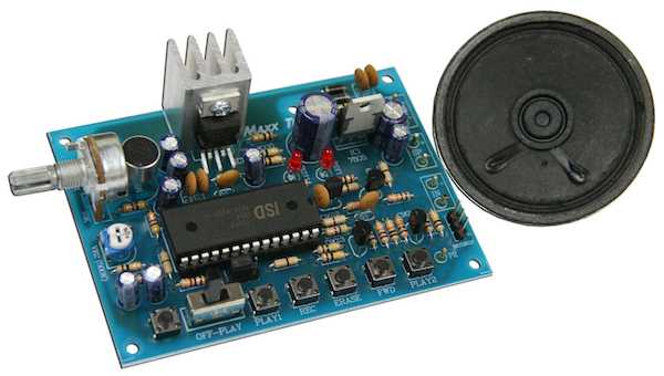 קיט בנוי - מערכת הקלטה קולית 20-60 שניות + מגבר 8W